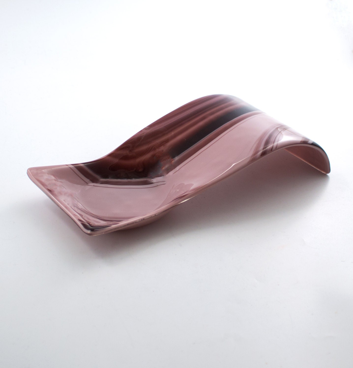 Glass Spoon Rest Modern Kitchen Decor Swirl by Nostalgianmore