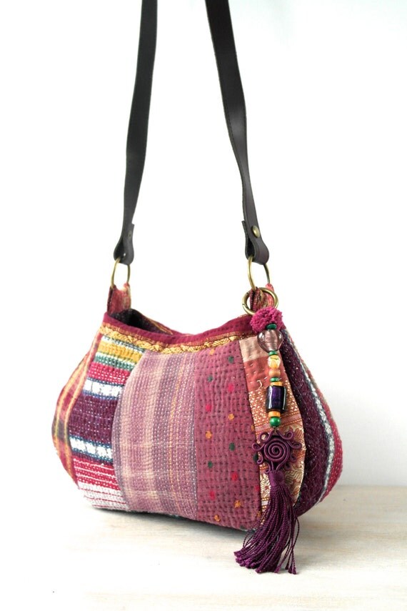 small kantha patchwork bag, cross body bag, kantha bag, patchwork bag ...