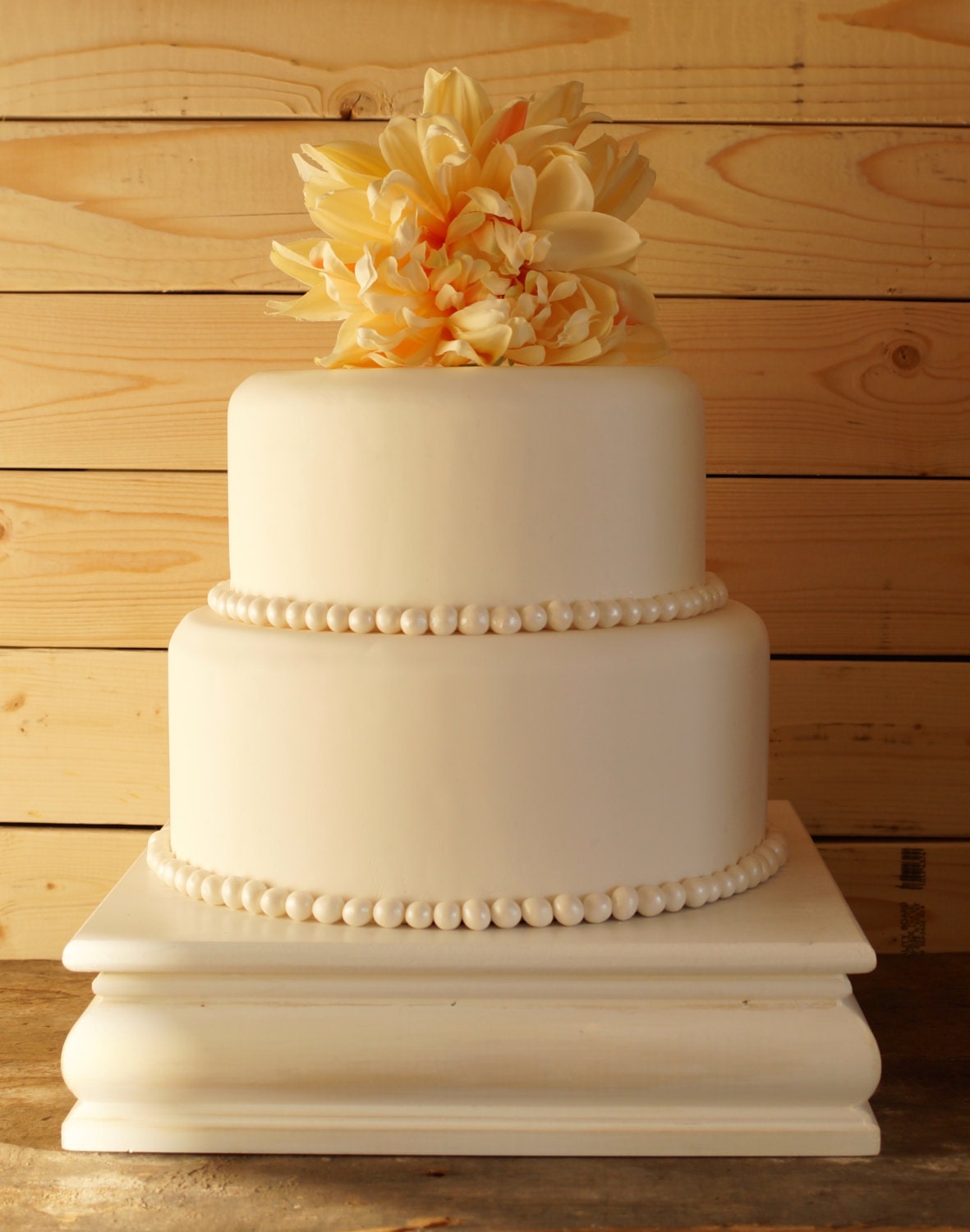 18 Inch White Cake Stand White Square Cake by RitaMarieWeddings