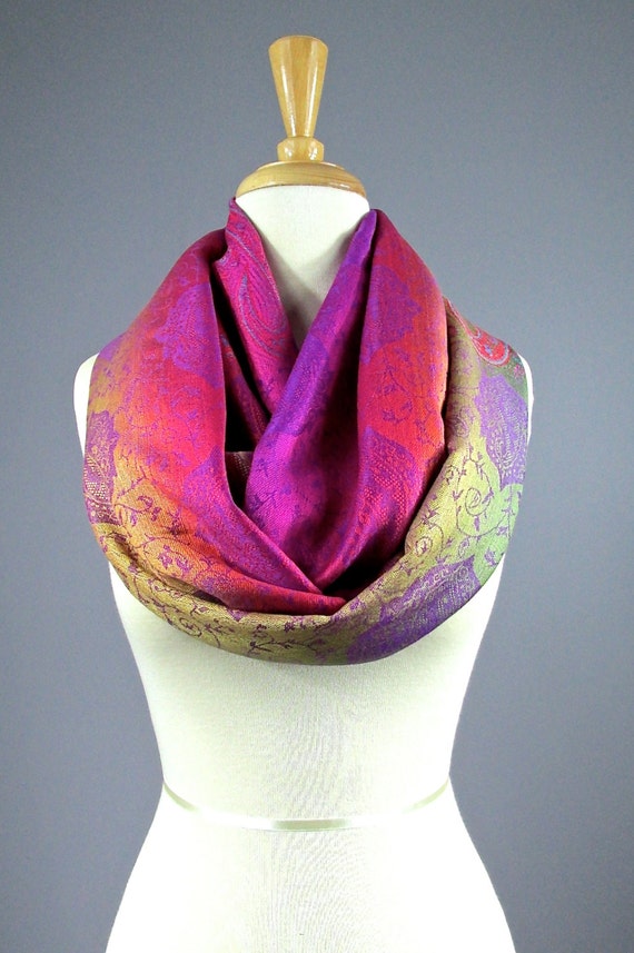 Ombre Infinity Scarf / floral scarf / women scarves / Ombre , spring scarf