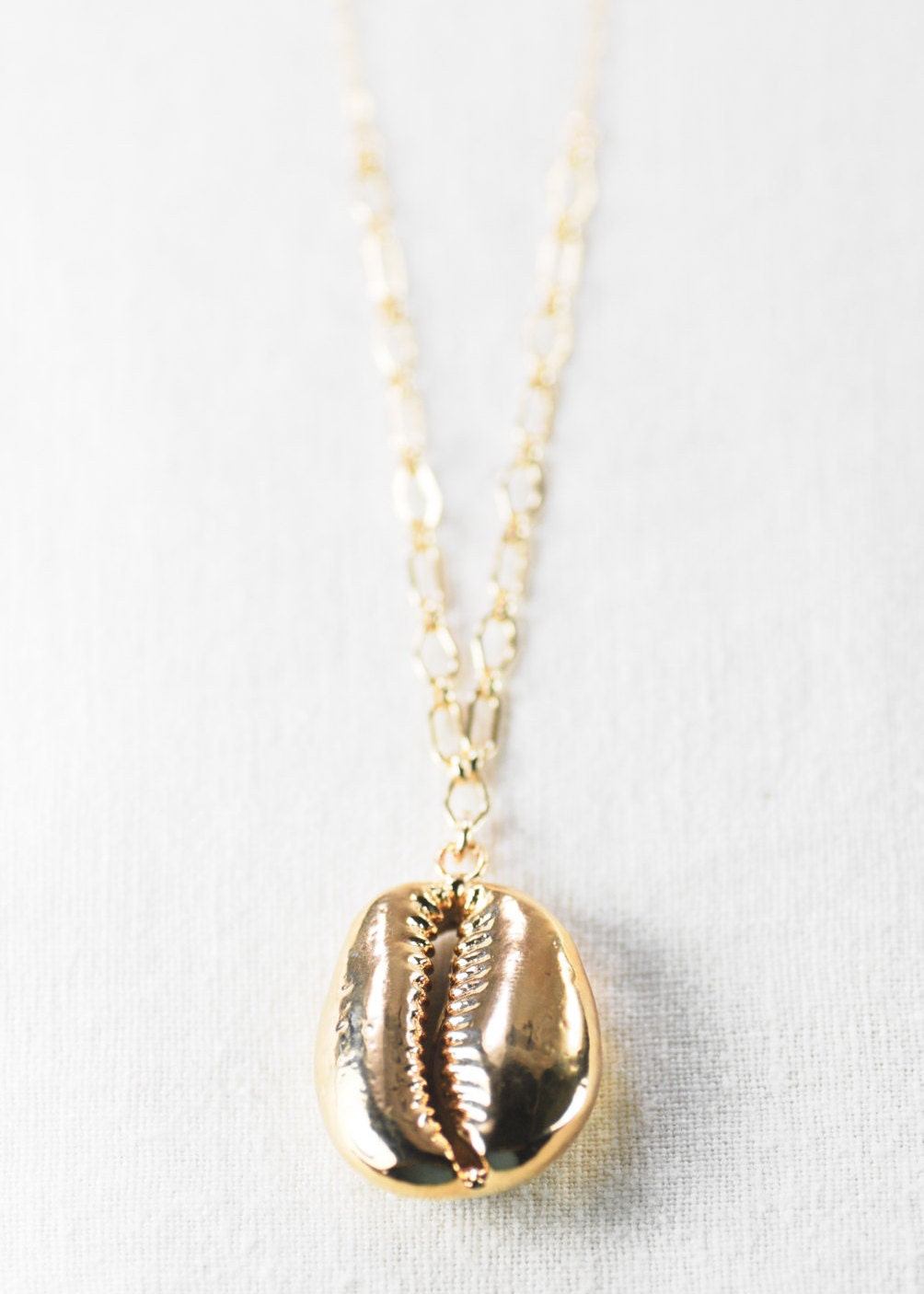 Kaleho necklace gold cowry shell necklace delicate shell