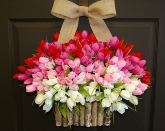 spring wreaths for front door wreaths summer wreaths for Mother's Day wreath decorations, birch bark vases welcome wreaths