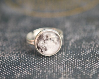 Full Moon Ring, Moon Jewelry, Galaxy Ring, Space Ring, Outer Space Jewelry, Boho Ring, Planet Jewelry, Full Moon Jewelry, Gypsy Jewelry