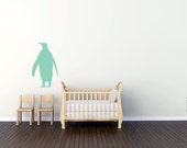 Mint Penguin Vinyl Decal Wall Art. Baby nursery wall decal. Mint baby room decor, penguin wall decal, by TANGRAMartworks