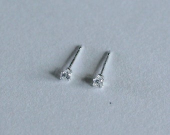 Tiny Stud Earrings - Small Diamond Studs- Cubic Zirconia CZ April Birthstone - Birthstone Earrings - Gifts for Kids