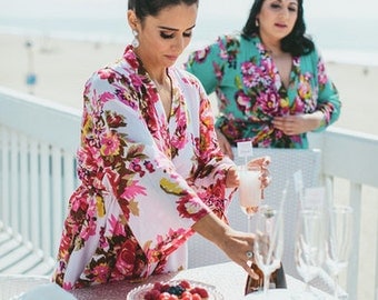 Bridesmaids robes Kimono Crossover Robes Spa Wrap Perfect bridesmaids gift getting ready robes Bridal shower party favors