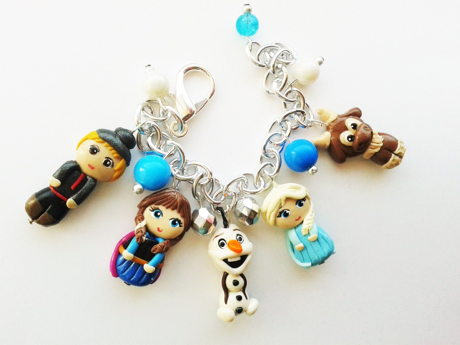 frozen jewelry charm bracelet with elsa anna sven by crystalnruby