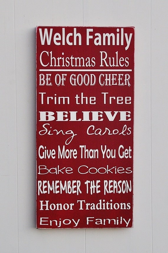  Christmas  Family Rules  Sign Holiday  Decor  Christmas  Decor 