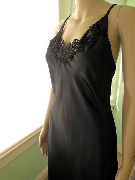 Vintage FREDERICK'S Nightgown Black Lingerie by SeadawlVintage