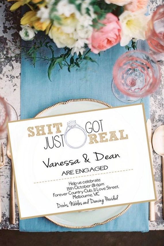 Engagement Announcement, DIY Printable Invitation, Wedding, Save The 