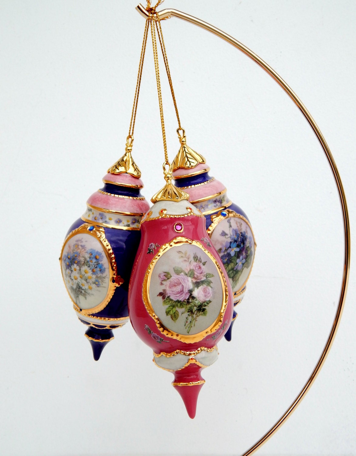 set of 3 ornaments bradford editions lena liu forever flowers set of 3 ornaments bradford editions lena liu forever flowers