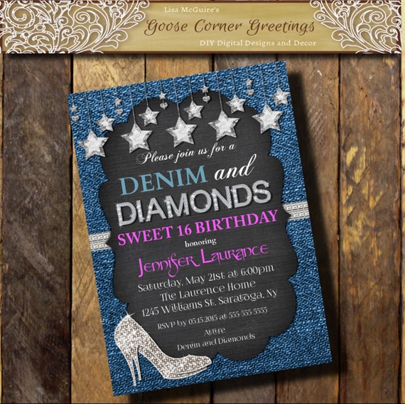 Denim And Diamonds Invitation Ideas 4