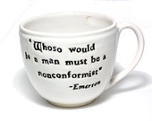 Whoso Would be a Man Must be a Nonconformist "Word Nerd" Mug, Coffee Cup, Dictionary Mug, Custom Mug, Letterpress Mug