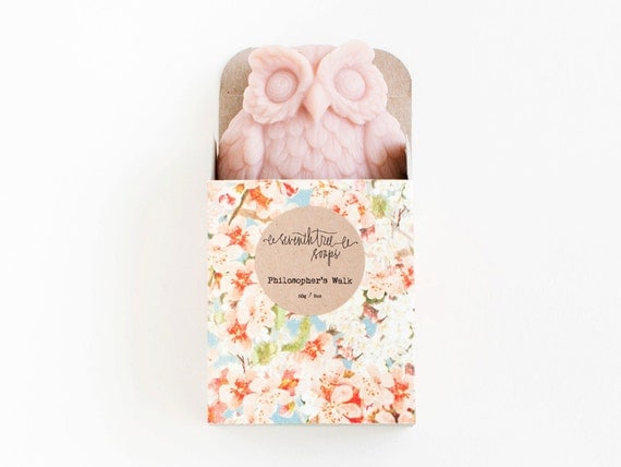 Cherry Blossom Owl Soap - Natural, Handmade, Cold Processed, Vegan.