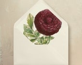 Black Satin Dahlia Marsala Envelope Liners DIY Printable Wedding Invitations and Cards