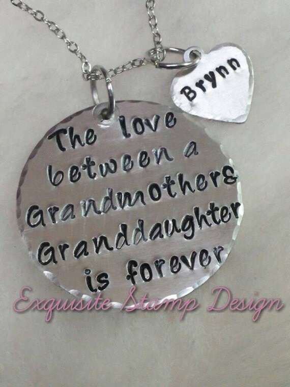 Grandmother Necklace Granddaughter Jewelry By Exquisitestampdesign