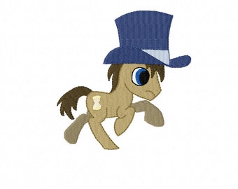 Dr Whooves ~Time Turner ~ aka Dr Hooves ~ Filled Machine Embroidery Design in 2 sizes - Instant Download ~