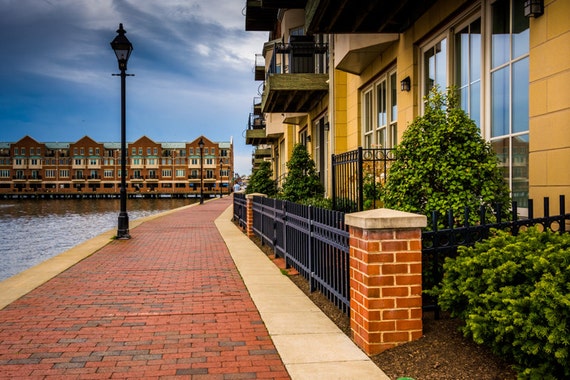 Homes on the waterfront in Fells Point, Baltimore, Maryland  Urban 