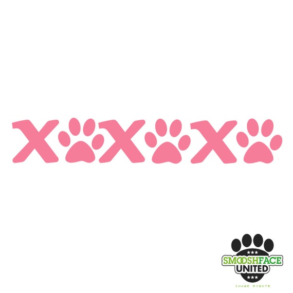 Animal decal - hug and kisses - xoxoxo - cutout (no background) paw ...