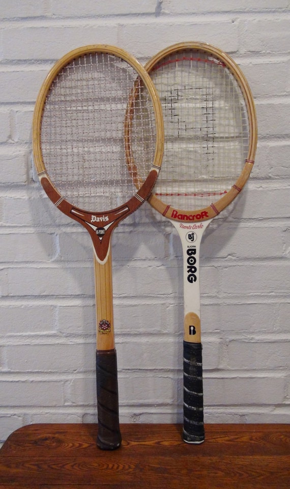 Pair Of Vintage Wooden Tennis Rackets / Bjorn Borg Bancroft