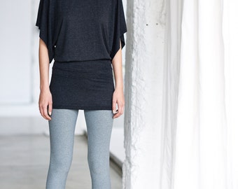 Arya Yoga Wear/ Leggings With Spats/ Extra Long Yoga Leggings/ Gray Leggings/ Yoga Clothing By Arya Sense/ LWSP14LG