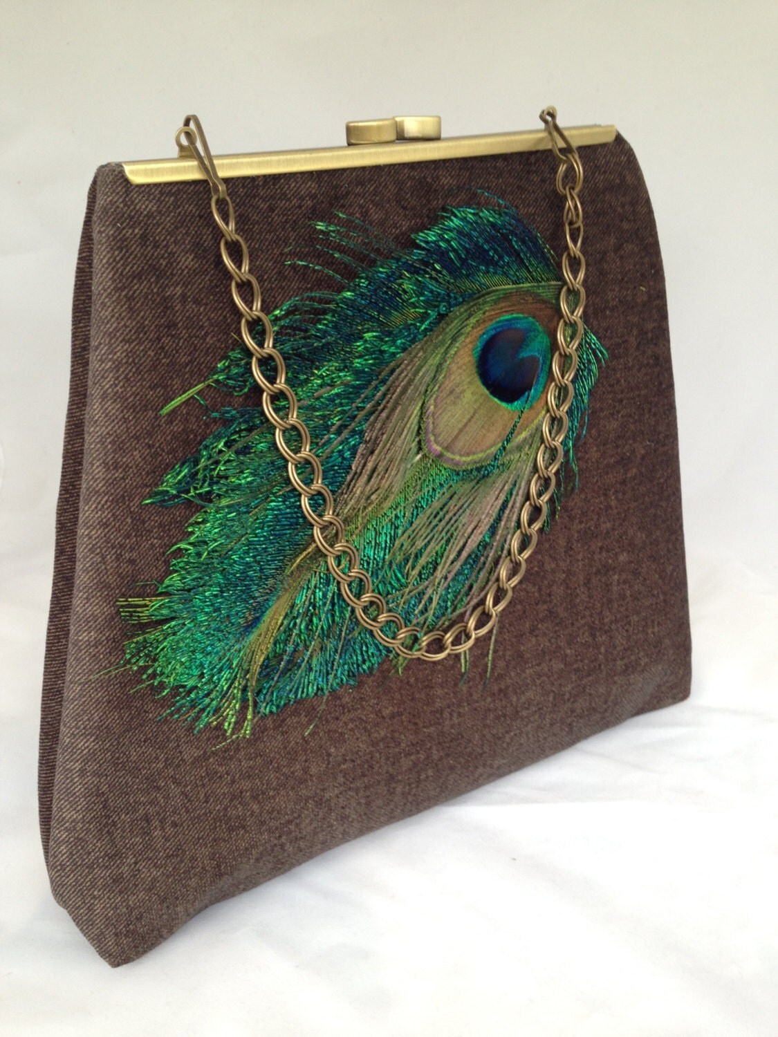 peacock feather bag