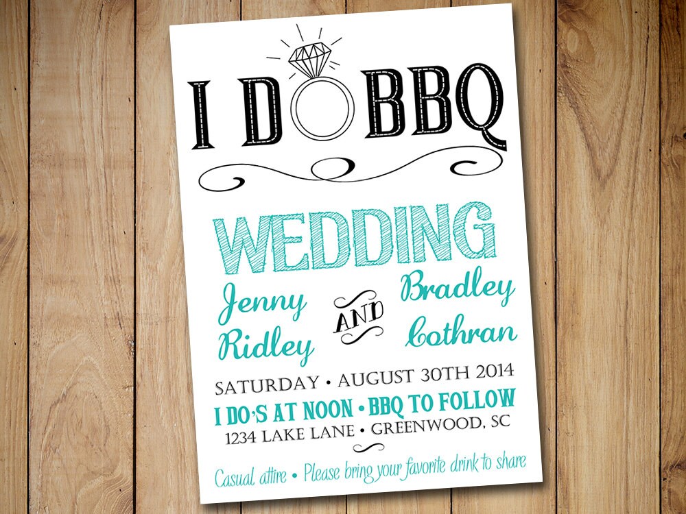 I DO BBQ Wedding Invitation Template Download Rustic Wedding