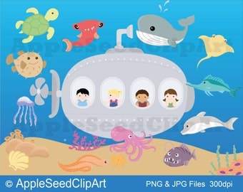 Clip Art Submarine Clip Art submarine clip art etsy ocean animals digital discovery instant download cute kids science scrapbooking
