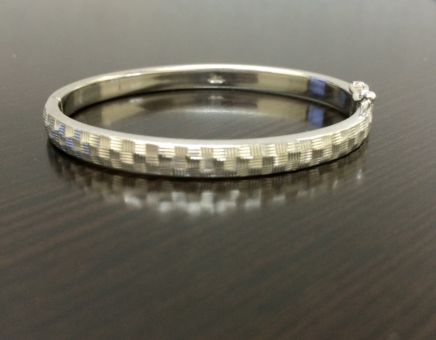 14K White Gold Baby Bangle Bracelet 14K Gold Baby Bracelet