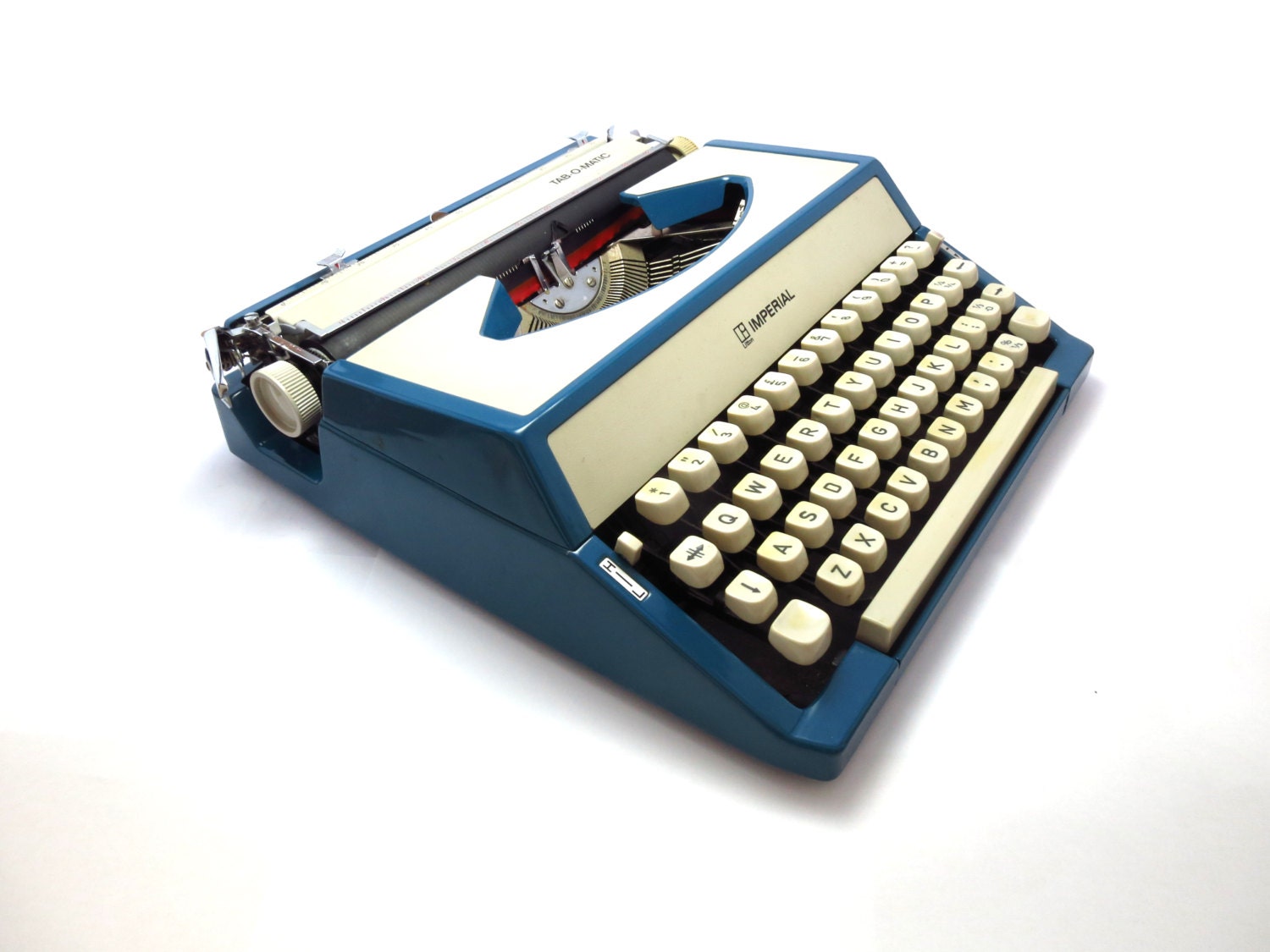 Blue 1970s Portable Typewriter Imperial Litton. In by Damerino