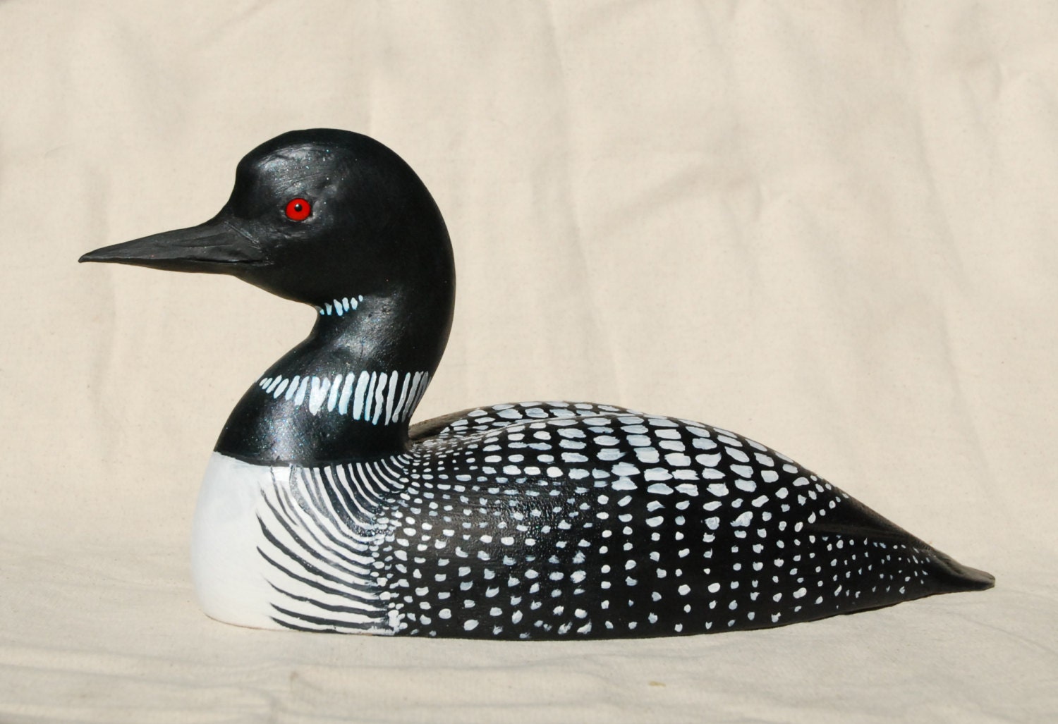 Common Loon Hand Carved Wooden Decoy hand by KarliStrohscheinArt