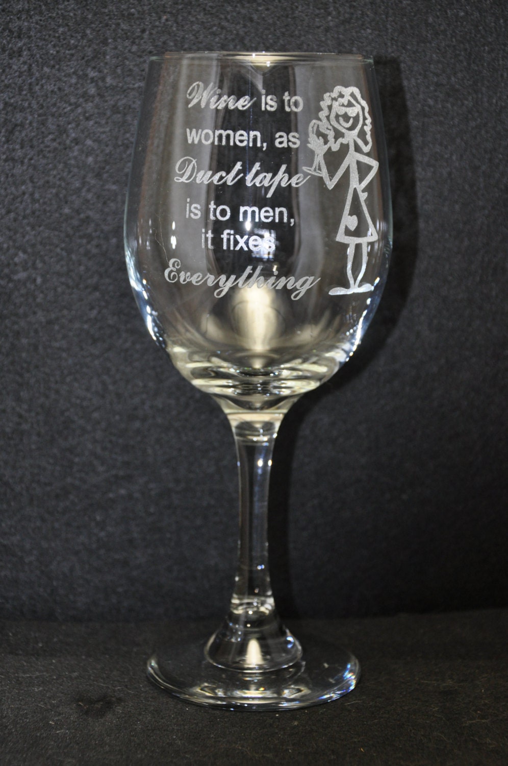 Laser Engraved Wine Glass Wine Is To Women 8872