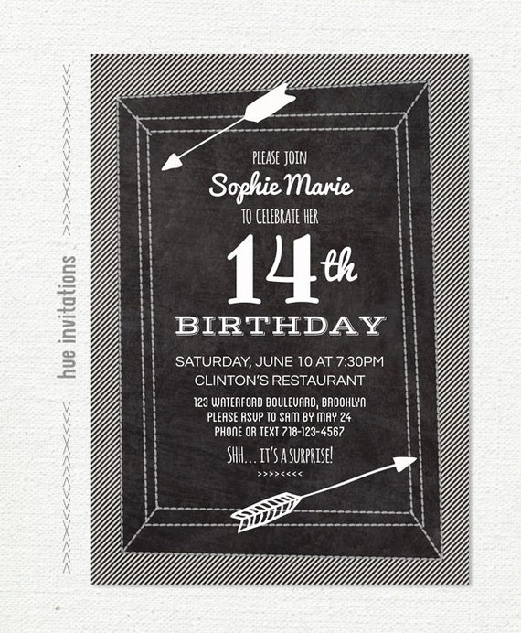 14Th Birthday Invitations Printable 4