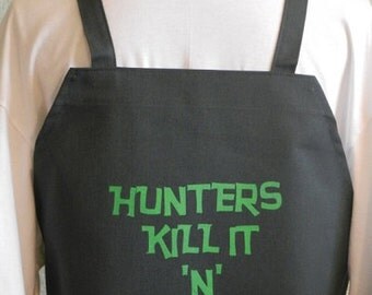 HUNTERS KILL IT N Grill it Bbq Apron For Men, Funny Aprons For Men, Grilling Aprons For men, Outdoor Sportsman,Novelty Aprons,Chefs Aprons
