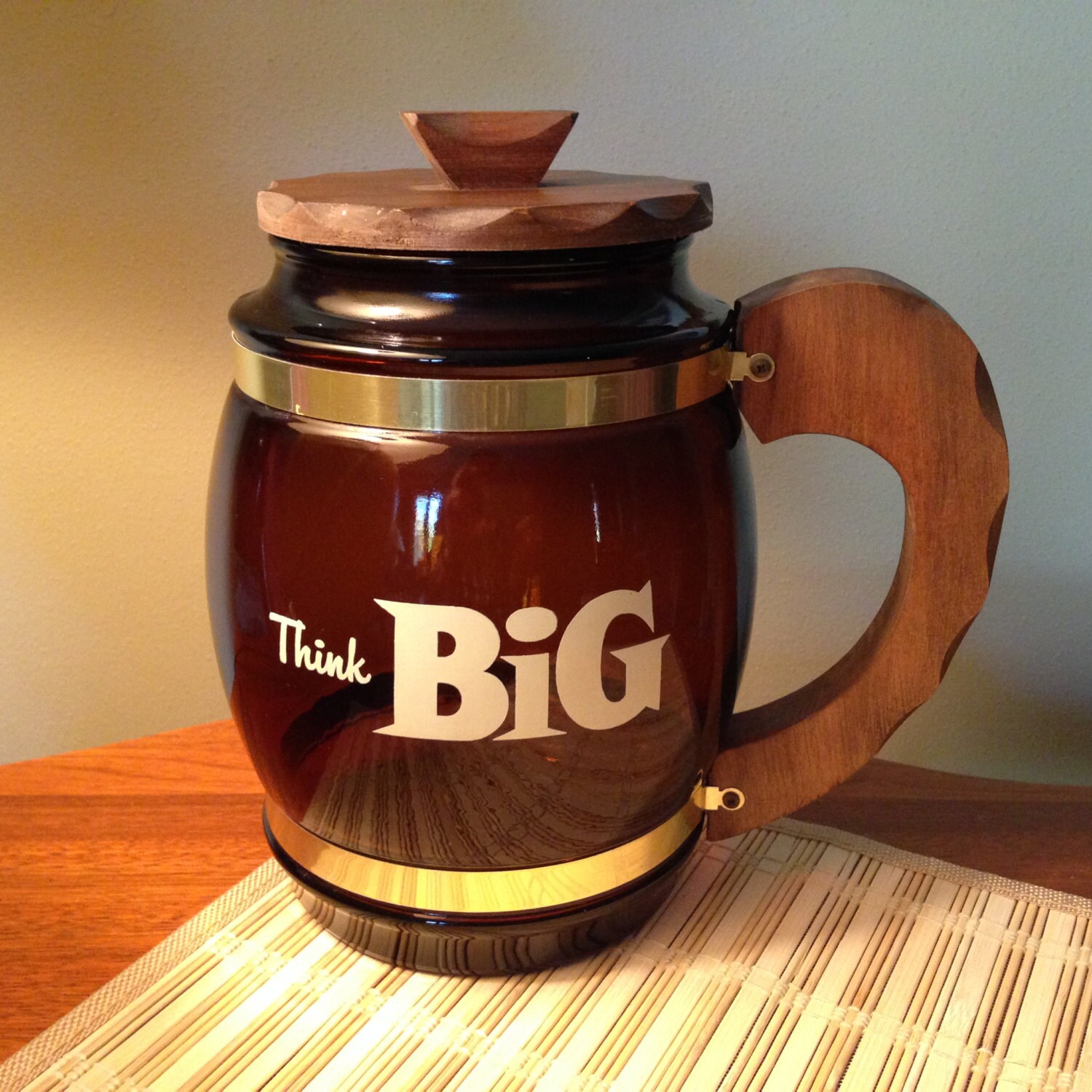 Giant Siesta Ware Think Big beer mug with cover