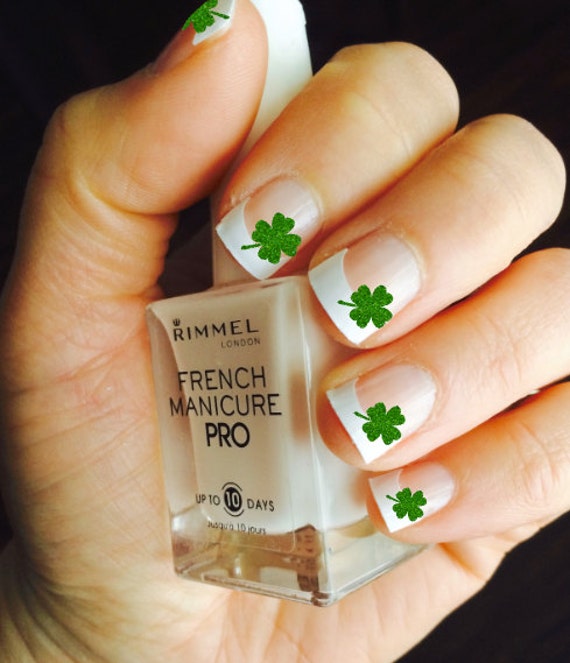 Download Emerald Glitter Shamrock Vinyl Nail Decals by BKMVinylDesign