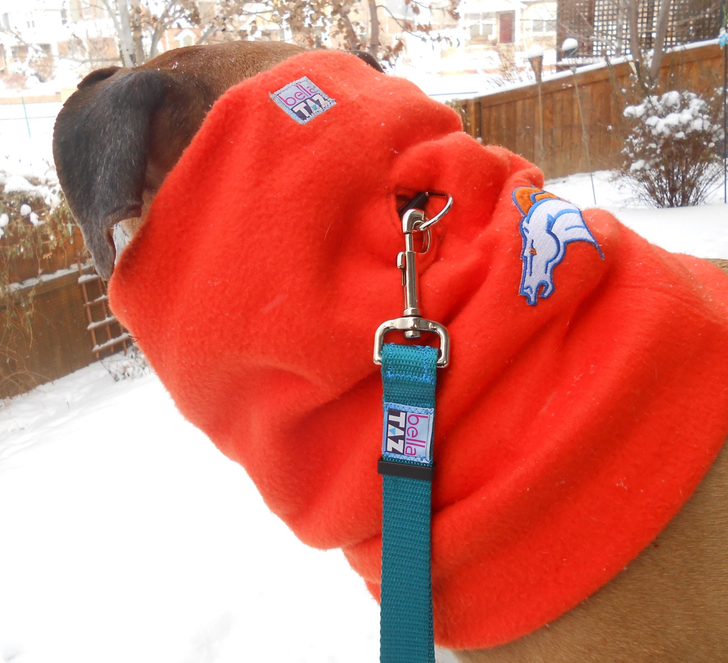 Denver Broncos dog scarf fleece snood neck warmer gaiter