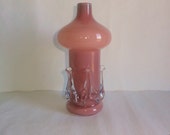 Vintage Glass Vase / Vase of pink glass / Unique home decoration / 1980