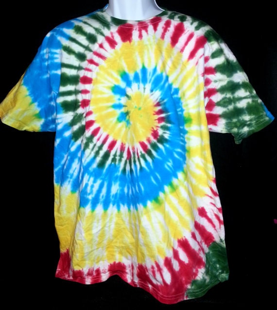 Hand Dyed Spiral Tie Dye Shirt Hanes Beefy-T by FlipSideTieDyes