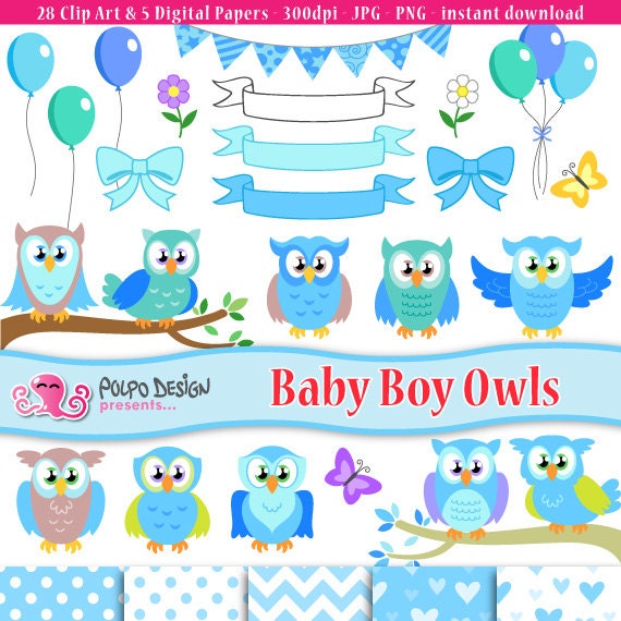 free baby boy owl clipart - photo #38