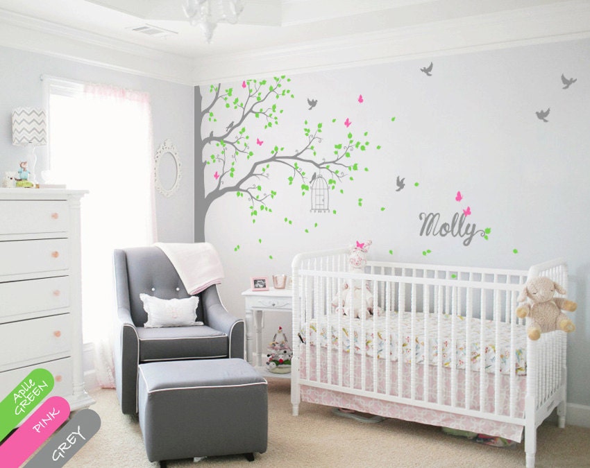Corner Tree Wall decal with Personalized Name