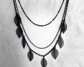 SALE! Metal Leaves / Antique Gold / Bronze / Gunmetal / Collar / String, Multylayer/ Multi chains, Tassel / Romantic Statement Necklace