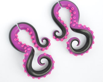 Ursula Fake Gauge or Ursula the Sea Witch Tentacle Earrings, Ursula Plugs, Ursula Ear Plugs, Ursula Earrings, Earrings Fake Gauges, Ursula