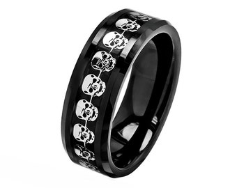 Mens wedding rings with skulls