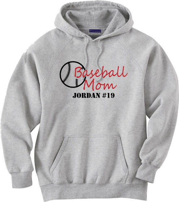 Personalized baseball mom hoodie sweatshirt. Personalized with
