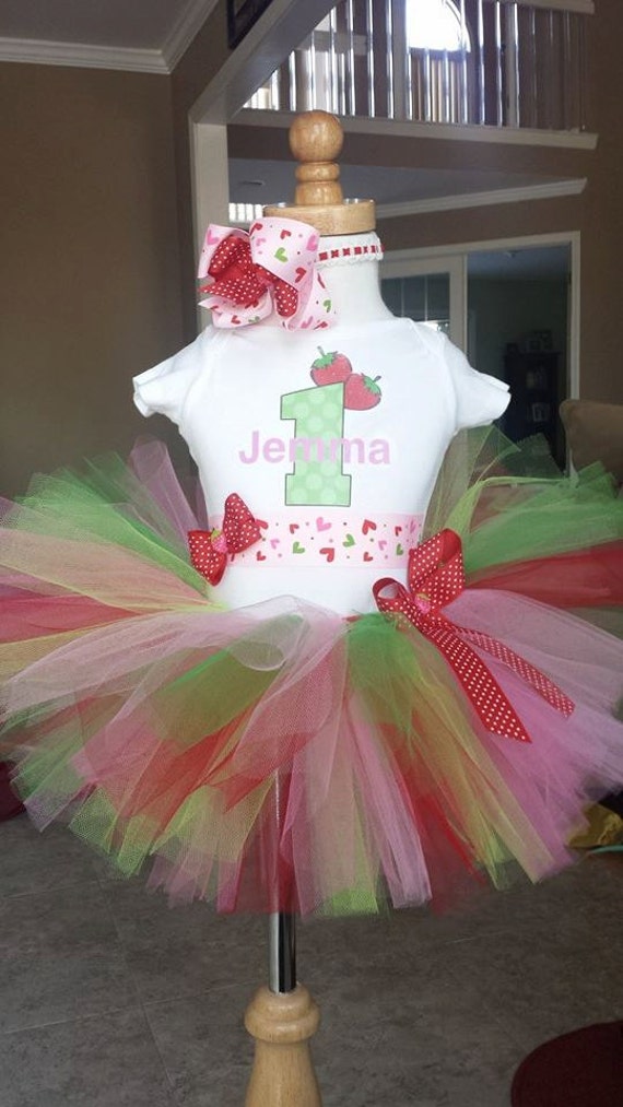 Strawberry 1st birthday tutu outfit, strawberry shortcake inspired ...