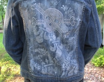 Popular items for hand painted denim on Etsy