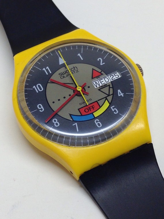 Vintage Swatch Watch Yamaha Racer 1985 GJ700 by ThatIsSoFunny