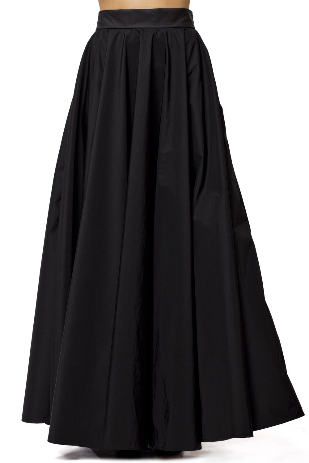 Maxi Black Skirt / Long Black Skirt / High Waist A Line Skirt