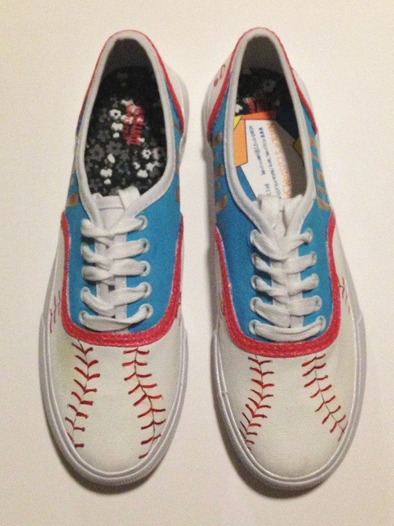 Hand Painted Baseball Themed Shoes Custom Shoes Made to